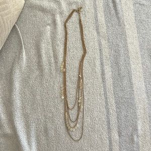 Long gold layered necklace